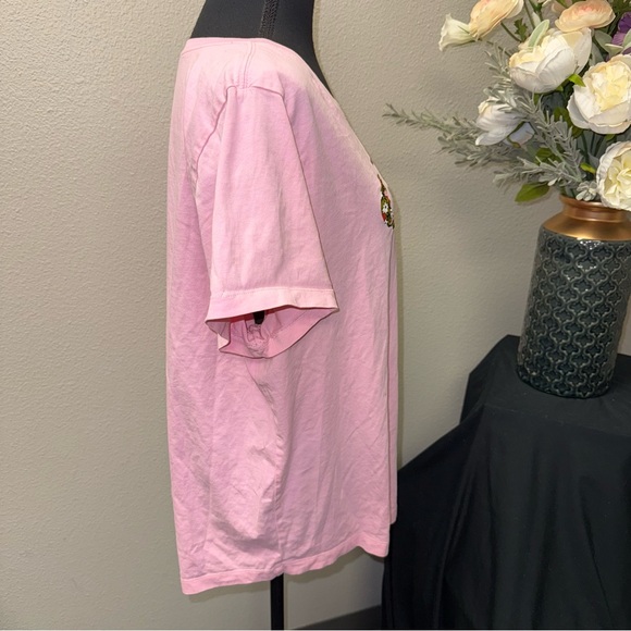 Nike Pink Floral Logo Tee Women’s 1X Short Sleeve Casual Athleisure Top - Picture 4 of 7